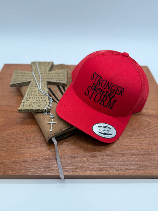 "Stronger Than The Storm" Embroidered Hat - GOdCREATEd