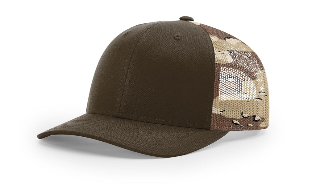 Richardson Printed Mesh Back Trucker Cap, Snapback Hat - 112P
