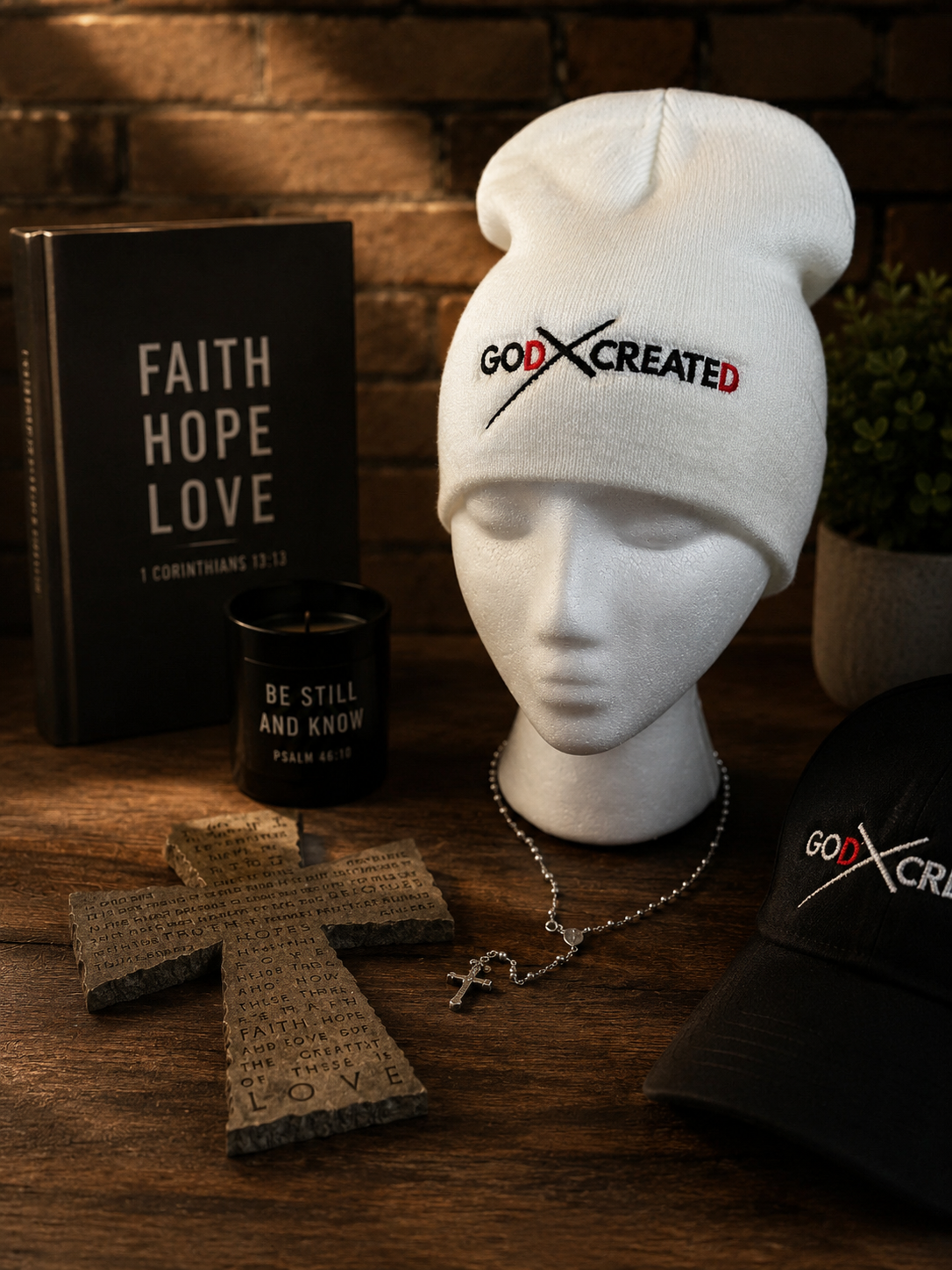 GOd CREATEd Embroidered Logo Beanie