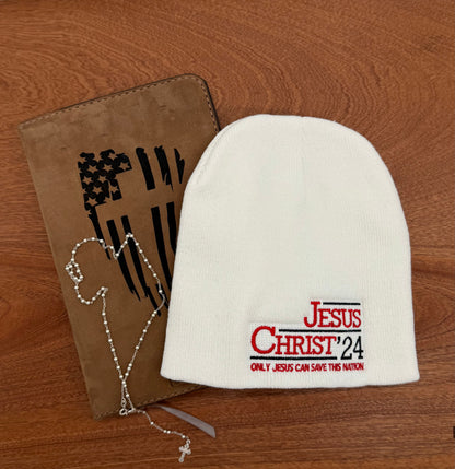 Jesus Christ '24 Embroidered Beanie - GOdCREATEd