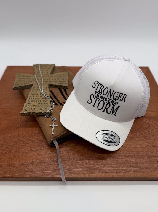 "Stronger Than The Storm" Embroidered Hat - GOdCREATEd