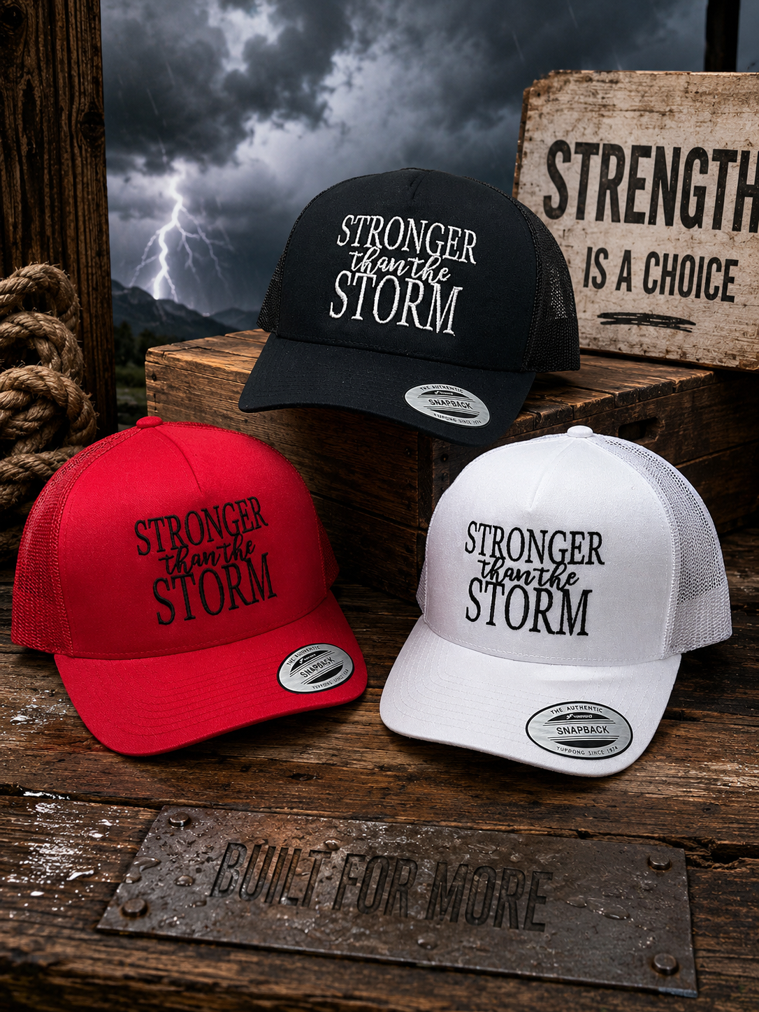 "Stronger Than The Storm" Embroidered Hat